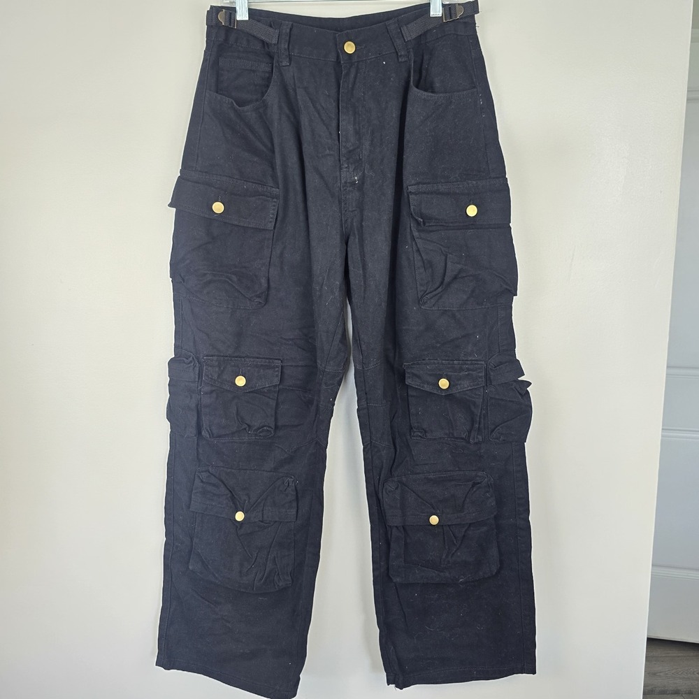 New  Aelfric Eden Vintage‎ Multi Pocket Army Cargo Pant Wide Leg 34 (US 14).D196